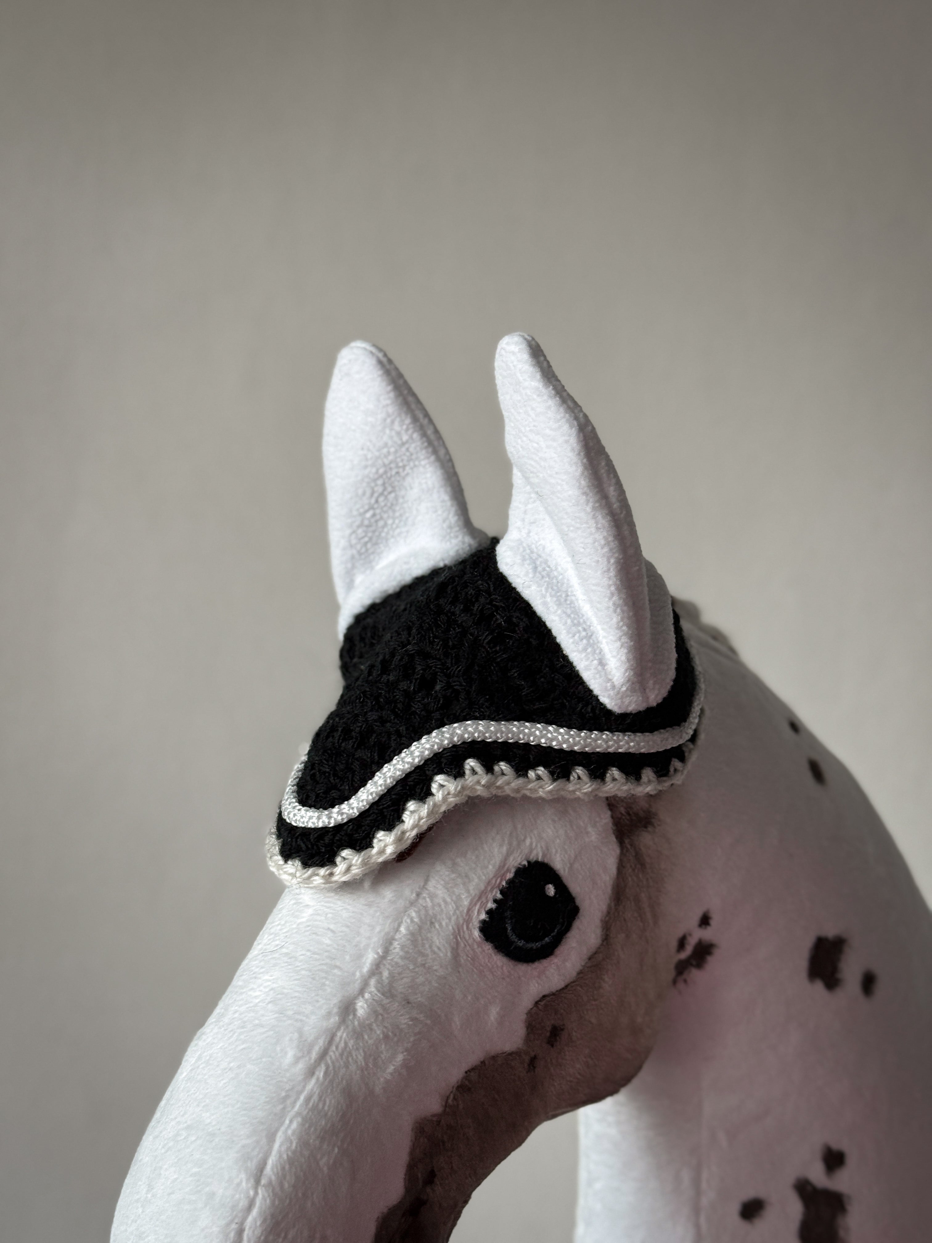 Crochet Ear Bonnet for Hobby Horse | Midnight