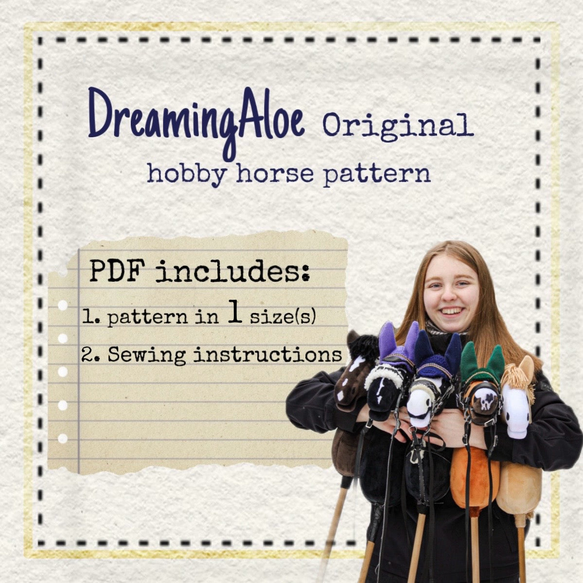 Digital Hobby Horse Template - DIY Sewing Project Pattern | Medichi