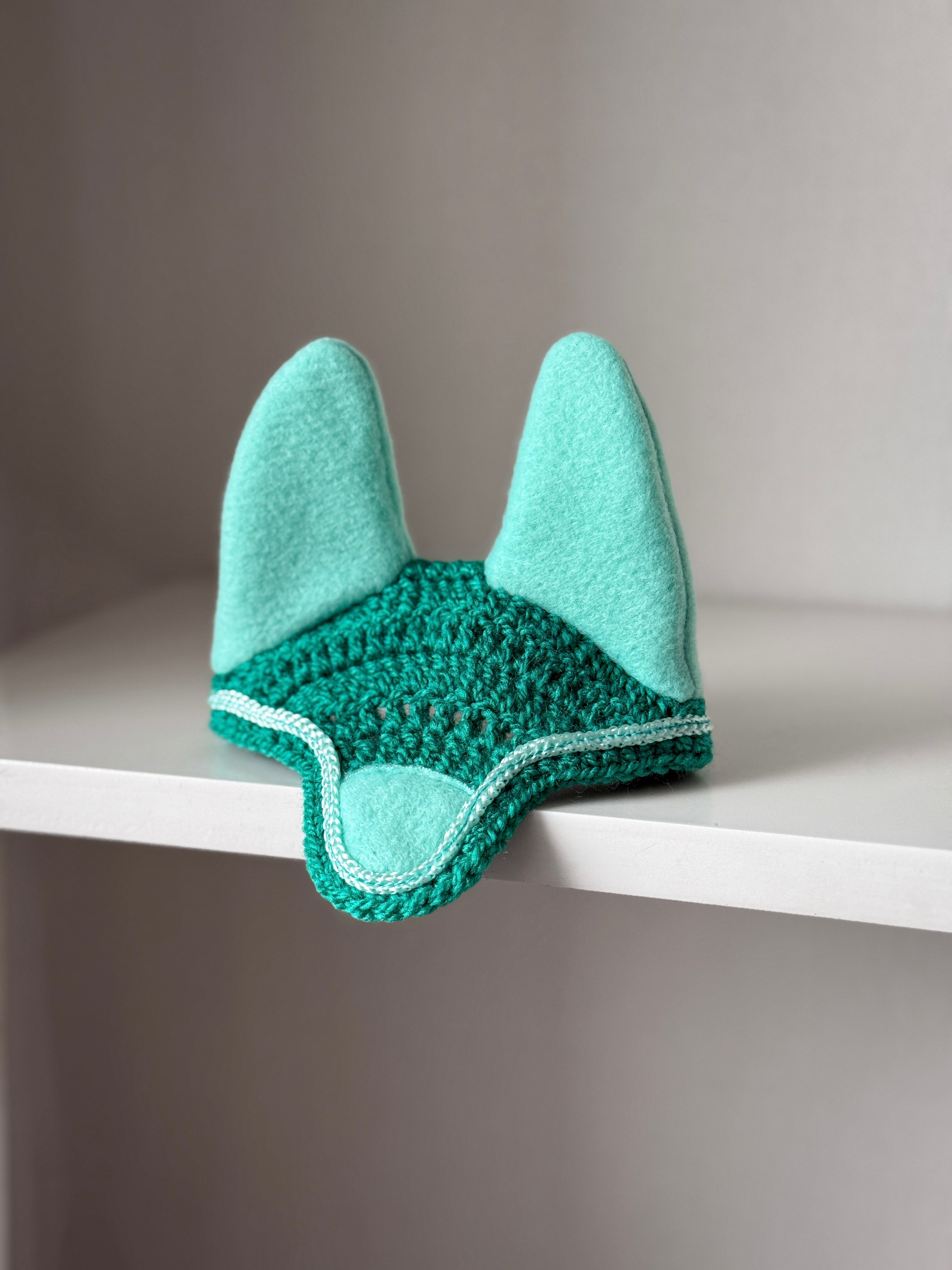 Crochet Ear Bonnet for Hobby Horse | Azure Lagoon