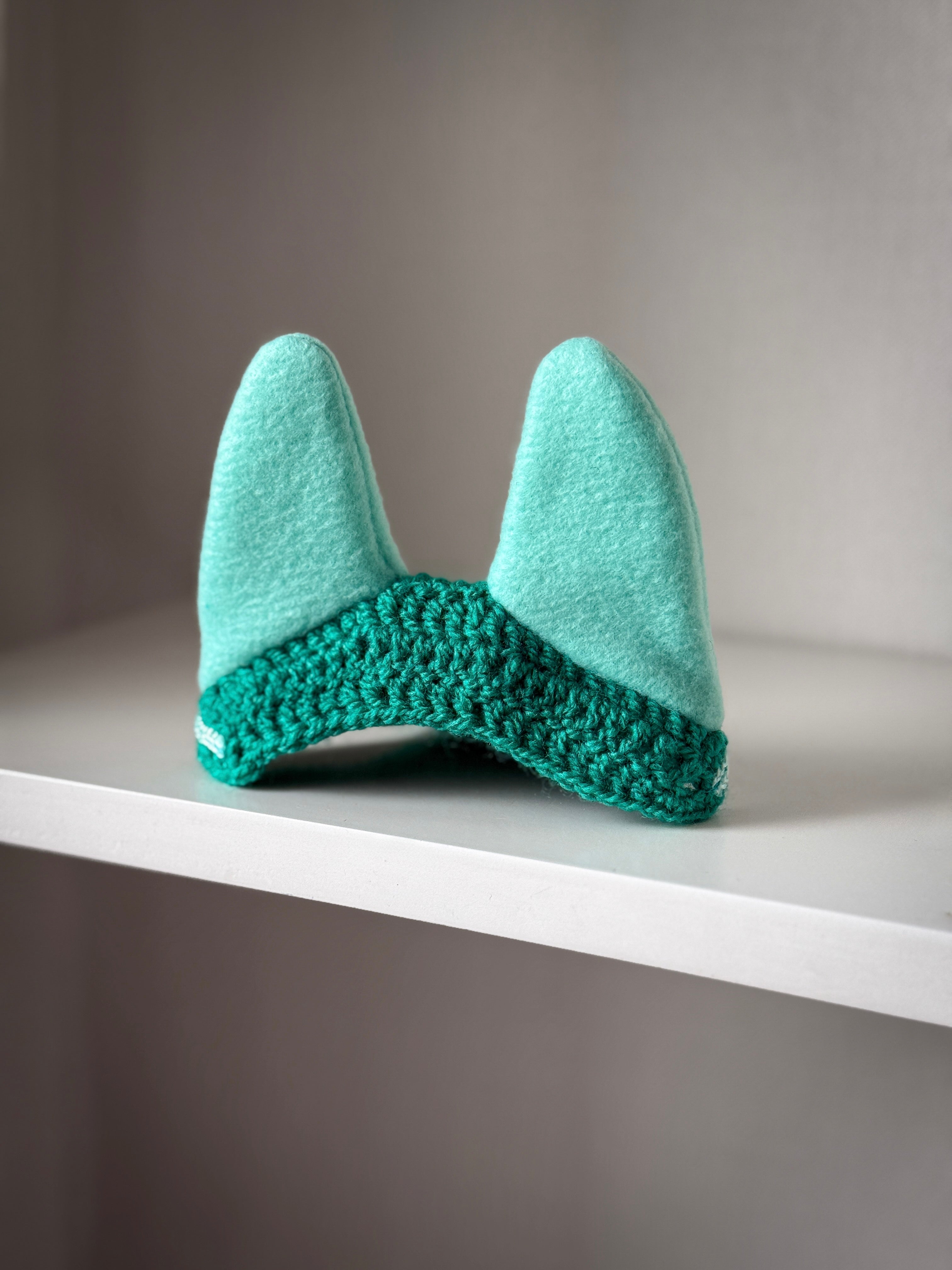 Crochet Ear Bonnet for Hobby Horse | Azure Lagoon
