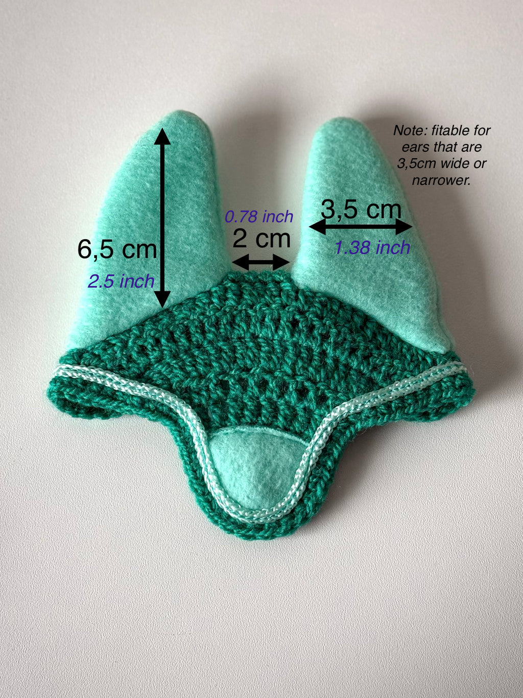 Crochet Ear Bonnet for Hobby Horse | Azure Lagoon