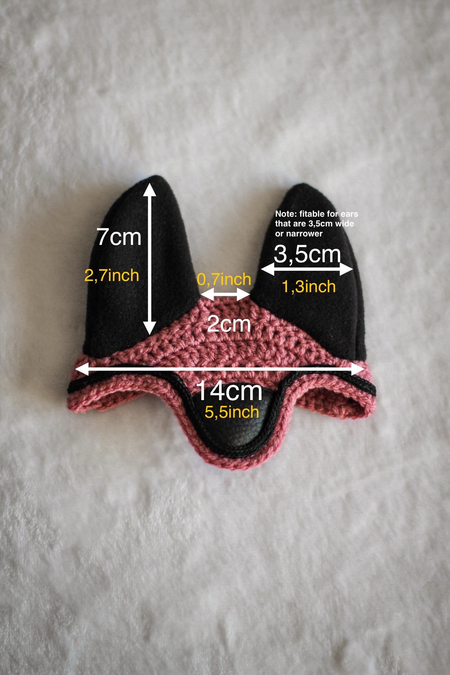 Crochet Ear Bonnet for Hobby Horse | Noir