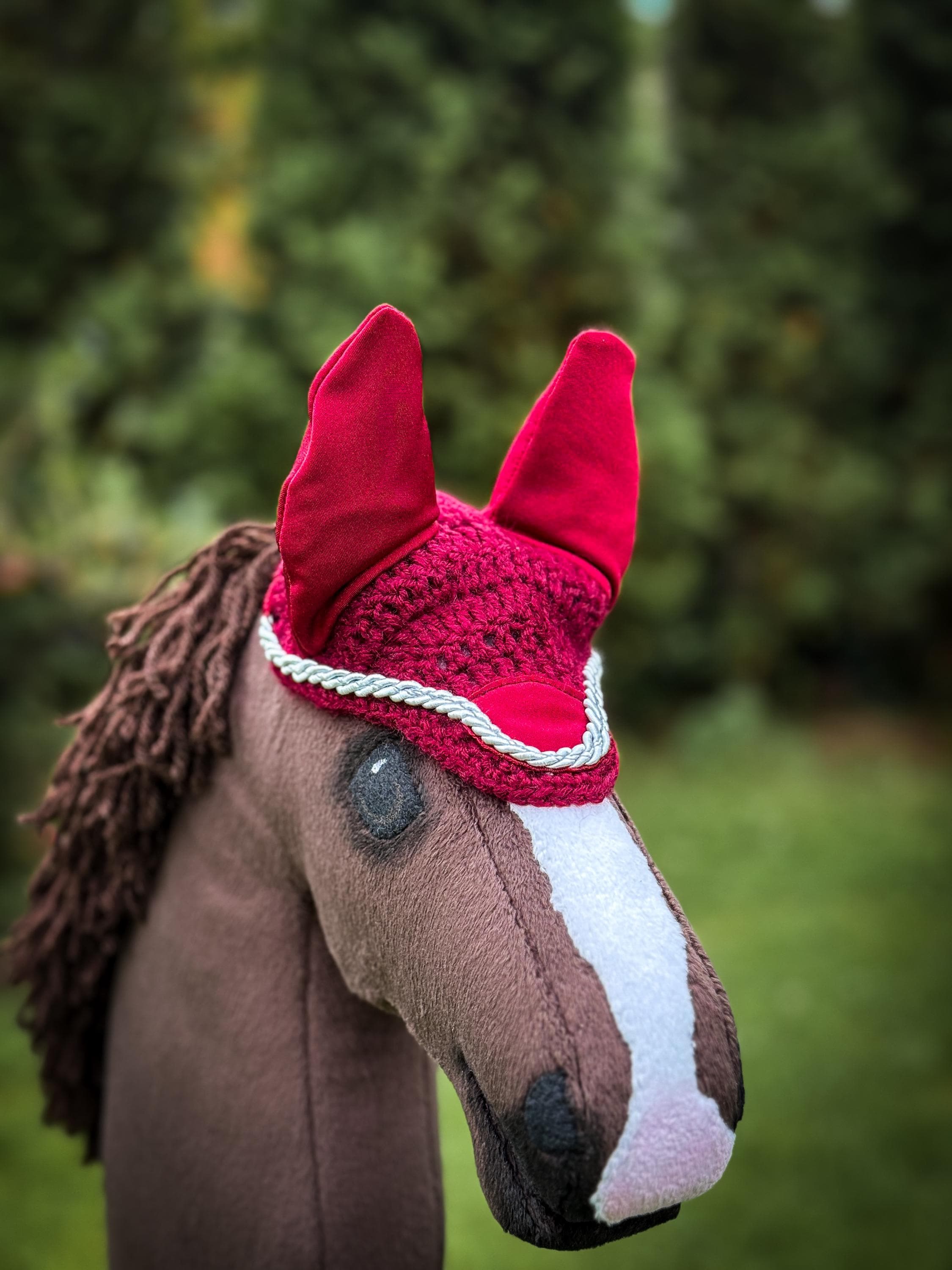 Crochet Ear Bonnet for Hobby Horse | Celestia